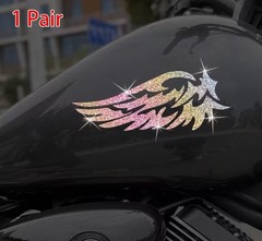 GLITTER BLING SPARKLE SHINY ANGEL WINGS 6” VINYL STICKER DECAL PAIR 2PCS