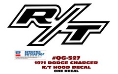 GE-QG-527 1971 DODGE CHARGER – R/T – HOOD DECAL – STICKER – LICENSED