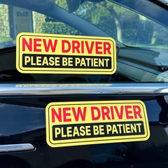 Stickios New Driver Stickers (Non-Magnetic) for Cars & 10.5×4 inches, Yellow