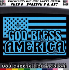 GOD BLESS AMERICA USA FLAG Decal Sticker RV Camper Travel Trailer Toy Hauler