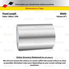 CHROME SILVER 4″ 102mm Roll PIN STRIPE Striping Line TAPE Decal Vinyl Sticker