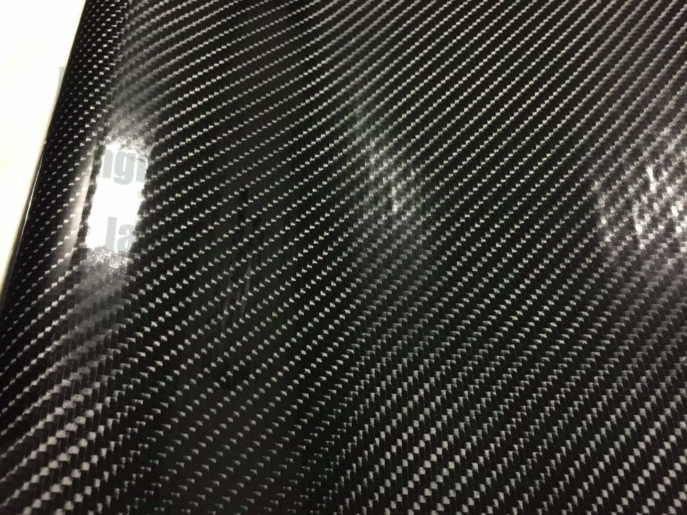 Car Stickers Carbon Fiber Vinyl 12″x60″ 5D Ultra Shiny Gloss Glossy Wrap Black