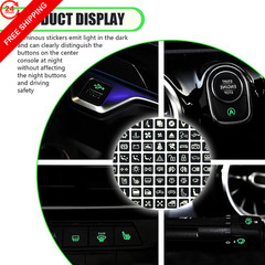 Neferta 117 PCS Car Center Console Button Sticker, Fluorescence Green