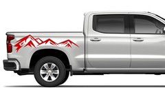 Back side mountains graphics stickers decal compatible with Chevrolet Silverado