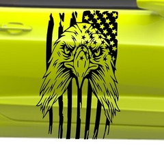 NEW Eagle Flag USA Hood Door Vinyl Decal Racing Stripes (Fits Chevrolet Camaro)