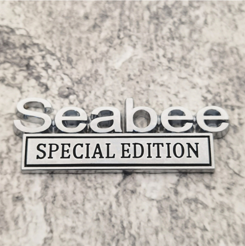 2Pcs 3D Zinc Alloy Seabee EDITION Metal Letter Badge Car Emblem Bumper Decal