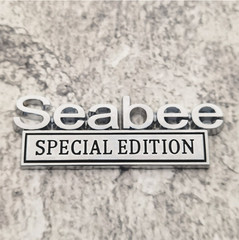 2Pcs 3D Zinc Alloy Seabee EDITION Metal Letter Badge Car Emblem Bumper Decal