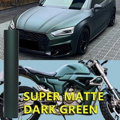 5FTx50FT PET Matte Super Dark Green Self-Adhesive Air Release Vinyl Wrap