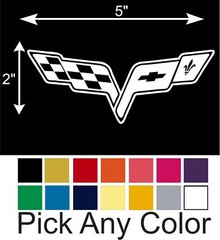 Corvette C6 Flag Emblem Logo Decal vinyl window sticker pick a color