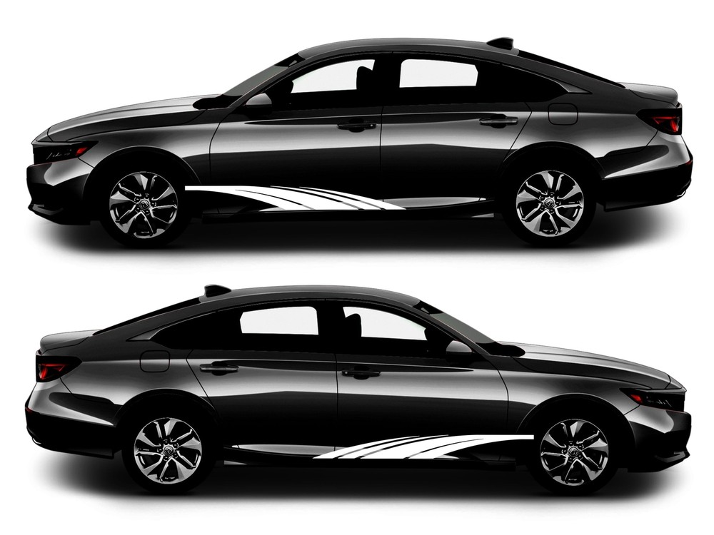Rocker Panel Livery Self Healing Vinyl Side Graphics #004 fits All 4 Door Cars