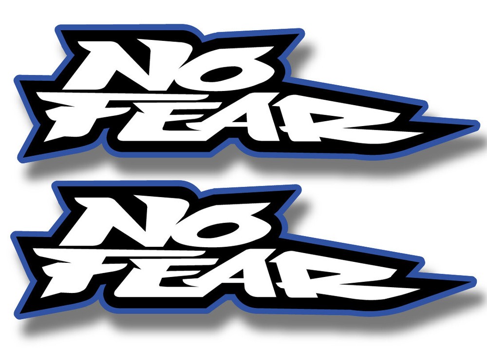 2X NO FEAR Blue DECAL STICKER 3M USA MADE TRUCK VEHICLE CAR LOGO WALL WINDOW