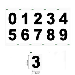 Invisible Sticker License Plate 3Pcs Reflective 0-9 Number Multicolor PVC .