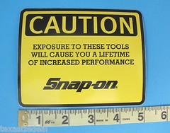 Genuine Official Snap On Tools Logo Decal CAUTION EXPOSURE TO THESE TOOLS – NEW