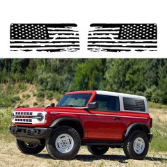Distressed USA Flag Window Stickers Vinyl Decal For Ford Bronco 2-Door 2021-2024