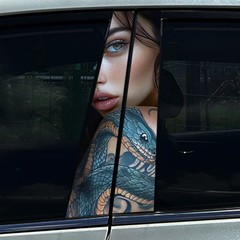2pcs Beauty Sexy Lady Car Center Pillar Auto B Pillar Protective Film Sticker