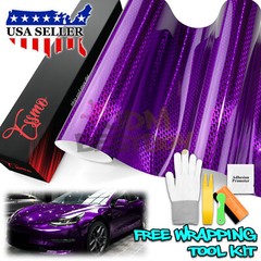 PET Squadron Carbon Fiber Gloss Royal Purple Car Vehicle Vinyl Wrap Decal Sheet
