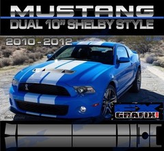 2010 – 2012 Ford Mustang Dual 10″ Shelby Style Racing Stripes #1 Dealer Quality