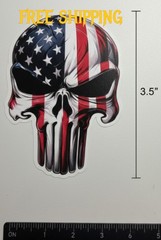 Punisher US Flag vinyl decal sticker window laptop Multi discount 6 Mil Matte