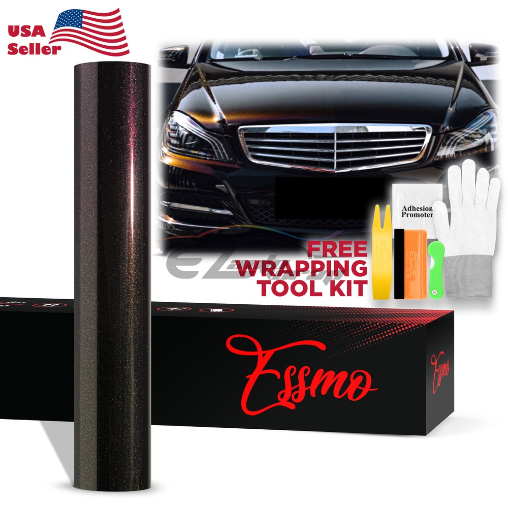 ESSMO PET Galaxy Dust Gloss Phantom Rose Black Auto Car Vinyl Wrap Decal Sticker