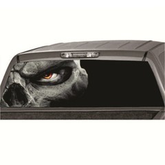 Car SUV Truck Pickup Rear Window Sticker Perforated Skull Graphic Decal Wrap 1Pc