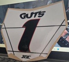 1 MOTOCUTZ Number Plate Decal – (Black/White/Gloss) – Item#99