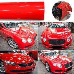 High Gloss Glossy Red Vinyl Film Wrap Sticker Decal DIY Bubble Free Air Release
