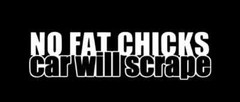 No Fat Chicks Car Will Scrape Sticker Decal Vinyl JDM Euro Drift Funny Ill STI