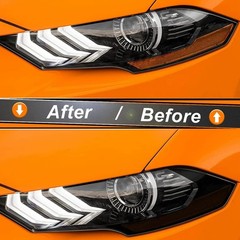 Headlight Side Marker Amber Delete Smoked Black Tint For 2018-2021 Ford Mustang