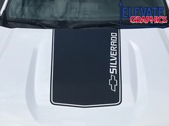 For Chevy Silverado 1500 Center Hood Graphics Vinyl Stripes Decals Sticker 19-23