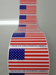 American Flag Stickers (3″ x 5″) – Thank You For Supporting America (100 count)