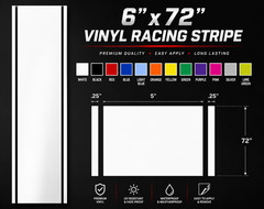 Oracal 631 or 651, High-Performance Vinyl Racing Stripe Decal 6″ X 72″