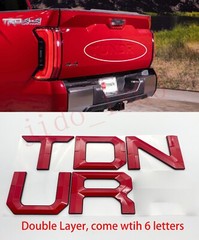 Red BLACK letters compatible with TOYOTA TUNDRA 2022 23 logo Tailgate insert