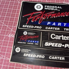 Vintage Original Federal Mogul Performance Parts Carter TRW Decal Sticker Racing