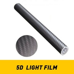 1PCS 60″in Gloss Carbon Fiber 5D Vinyl Wrap Bubble Free Auto Sticker Inner&Outer
