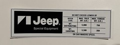 Jeep Grand Wagoneer Factory Hitch Decal 85-91