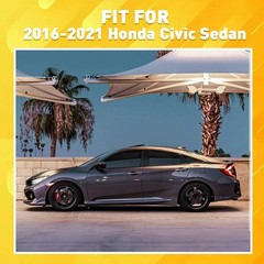 1Set Left Right Vinyl Overlay for Honda Civic 2016-2021 Window Trim Gloss Black