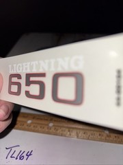 Triumph Lightning 650 Silver Red Vinyl Transfer Decal 4.75” 44-00104