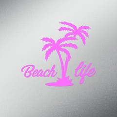 Palm Tree Beach Life Tropical Beach Decal Sticker | 5.5-Inches Wide