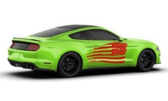 Side door US flag graphics stickers decals compatible with Ford Mustang
