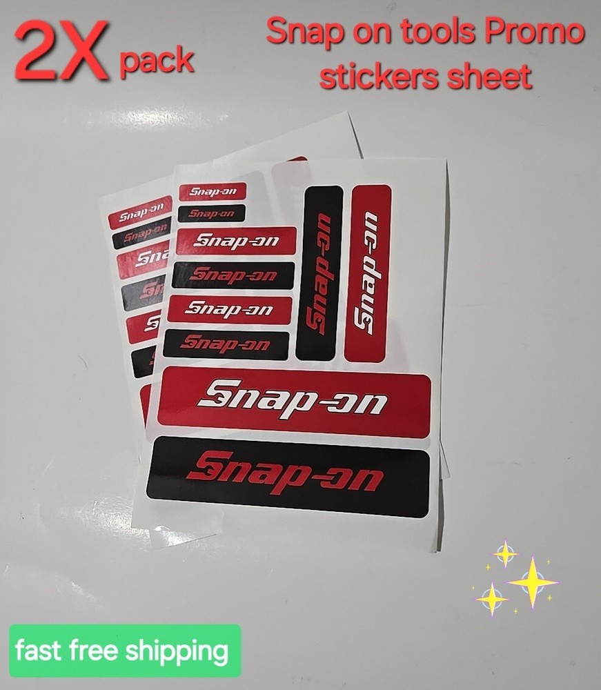 2X Packs Snap On Tools Promo 20 stickers Total Red, White & Black Decal Emblem !