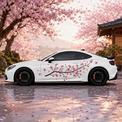 2PCS Sakura Cherry Blossom Car Livery, Japanese Theme Side Car Vinyl Livery, …