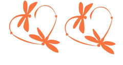 2 Pack Dragonflies 5″ Light Orange Vinyl Car Truck Windows Laptop Tumbler Mugs