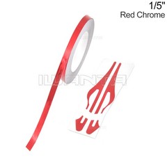 1/5″ 5mm Matte Black & Red Chrome Pinstriping Pin Stripe DIY Vinyl Decal Sticker