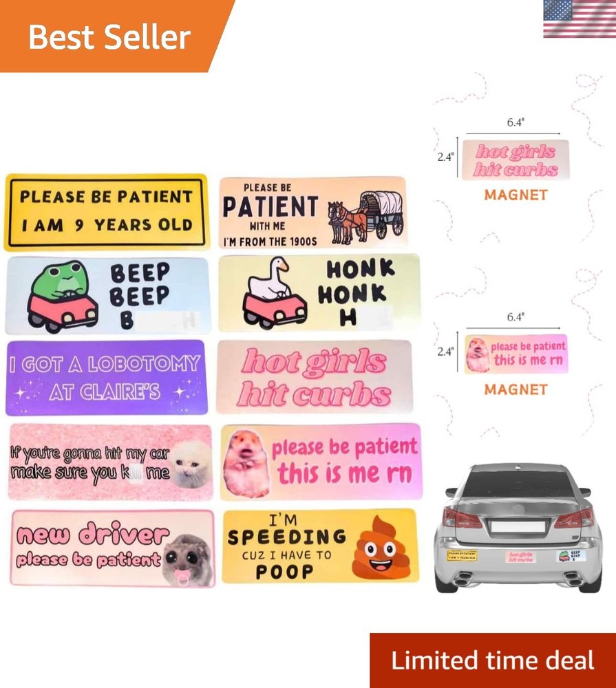 Customizable Fun 10PC Bumper Magnet Set – Ideal Gift for Prankster Drivers