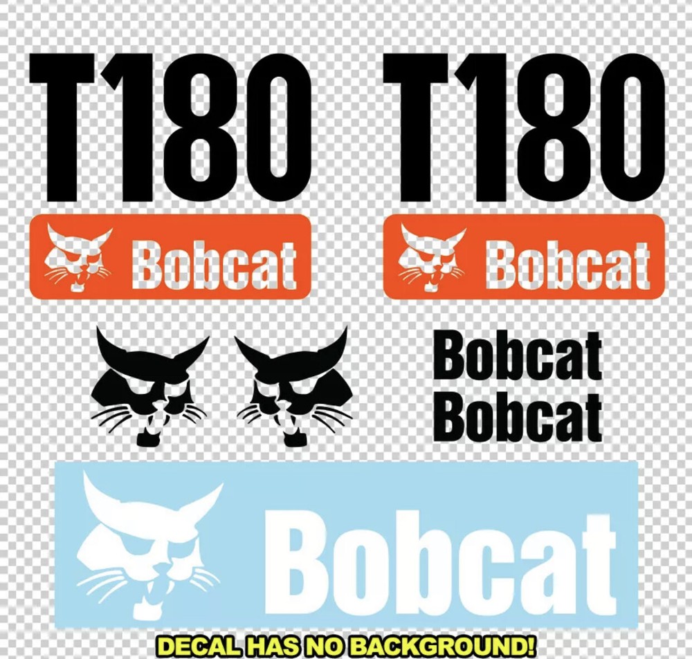 Bobcat T180 T 180 New Skid Steer Set Vinyl Decal Sticker – FREE SHIPPING