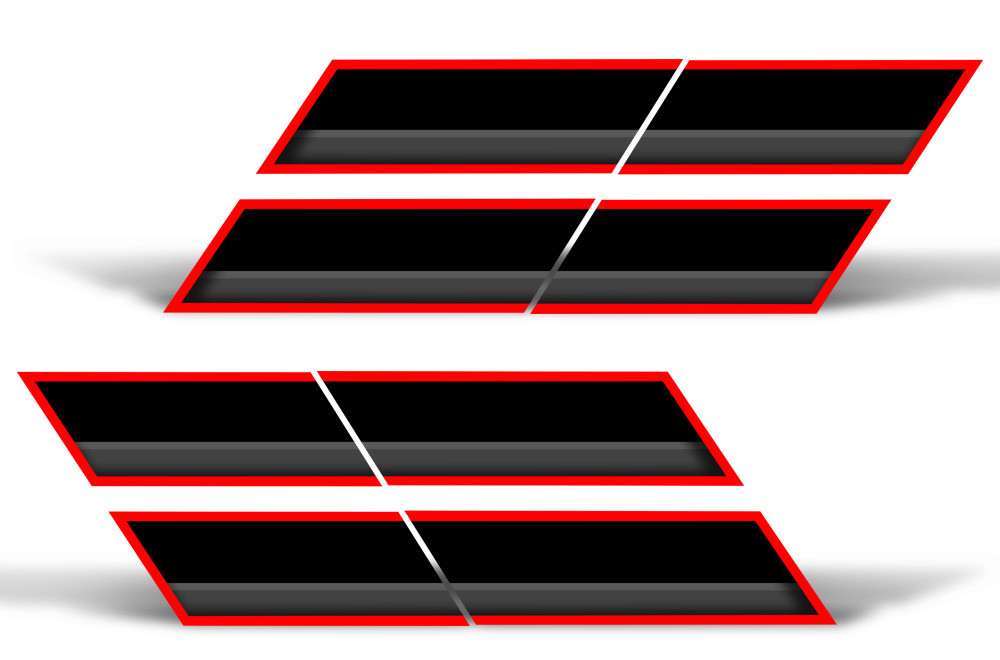 Hood Hash Marks Racing Decals Graphics Kit For Ford Mustang 2010-2014 RED OUTLN
