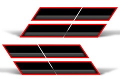 Hood Hash Marks Racing Decals Graphics Kit For Ford Mustang 2010-2014 RED OUTLN
