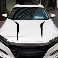Universal Black Racing Car Hood Stripe Decal Auto Vinyl Bonnet Stickers 2PCS