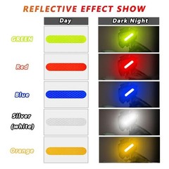 10pcs Reflective Stickers Car Bumper Stickers Night Warning Anti-Collision Tape