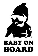 BABY ON BOARD Decal, Baby Carlos, JDM Funny Decal for Car, Windows, Outdoors etc